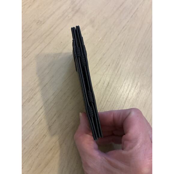 J. CREW Men's Leather Wallet Slim Magic Elastic Wallet Dark Brown Espresso - Picture 5 of 9